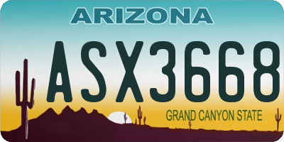 AZ license plate ASX3668
