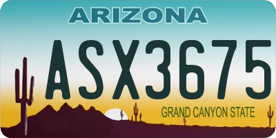 AZ license plate ASX3675