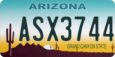 AZ license plate ASX3744