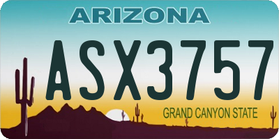 AZ license plate ASX3757