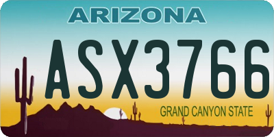 AZ license plate ASX3766