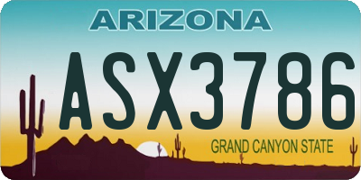 AZ license plate ASX3786