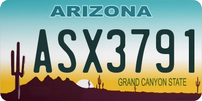 AZ license plate ASX3791