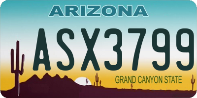 AZ license plate ASX3799