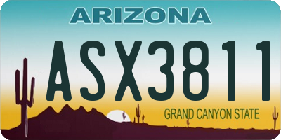 AZ license plate ASX3811