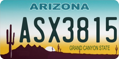 AZ license plate ASX3815