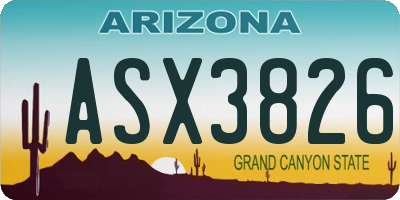 AZ license plate ASX3826