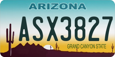 AZ license plate ASX3827