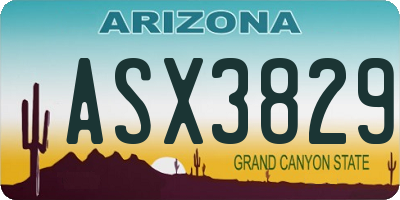 AZ license plate ASX3829