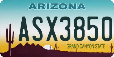AZ license plate ASX3850