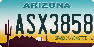 AZ license plate ASX3858