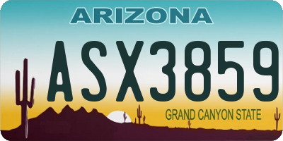 AZ license plate ASX3859