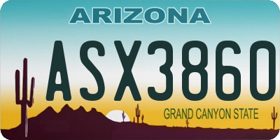 AZ license plate ASX3860