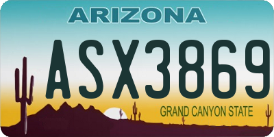 AZ license plate ASX3869