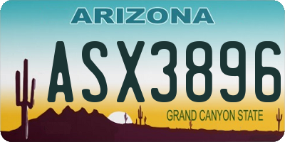 AZ license plate ASX3896