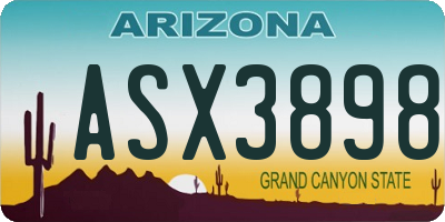 AZ license plate ASX3898