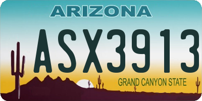 AZ license plate ASX3913