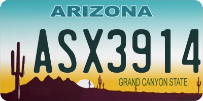 AZ license plate ASX3914