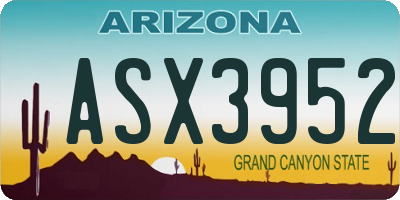 AZ license plate ASX3952