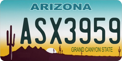 AZ license plate ASX3959
