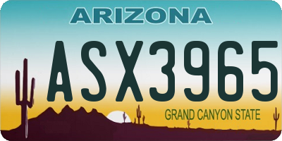 AZ license plate ASX3965