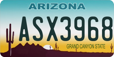AZ license plate ASX3968