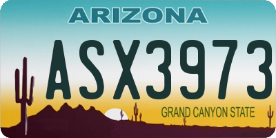 AZ license plate ASX3973
