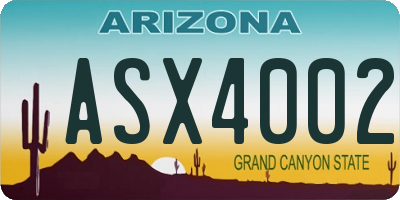 AZ license plate ASX4002