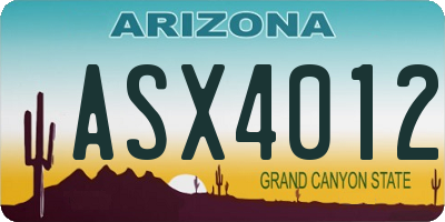AZ license plate ASX4012