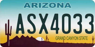 AZ license plate ASX4033