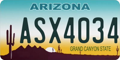 AZ license plate ASX4034