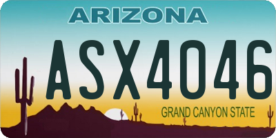 AZ license plate ASX4046