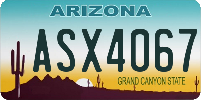 AZ license plate ASX4067