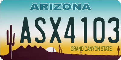 AZ license plate ASX4103