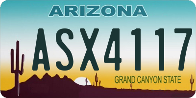 AZ license plate ASX4117