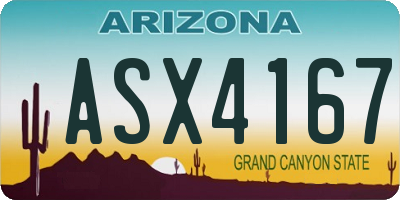 AZ license plate ASX4167
