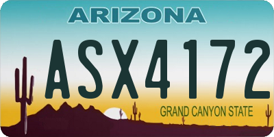 AZ license plate ASX4172