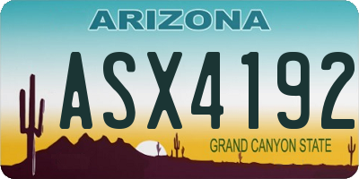 AZ license plate ASX4192