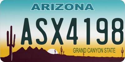 AZ license plate ASX4198