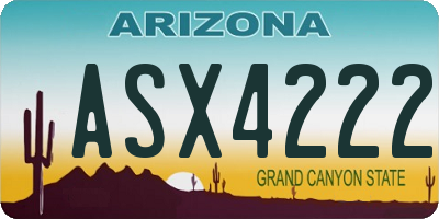 AZ license plate ASX4222