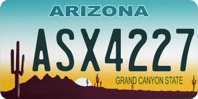 AZ license plate ASX4227