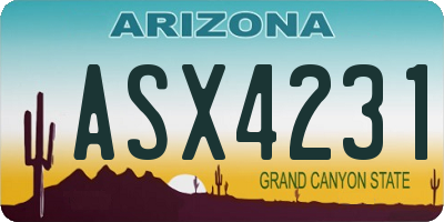 AZ license plate ASX4231