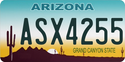 AZ license plate ASX4255