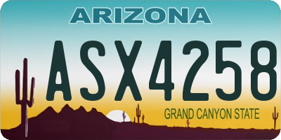 AZ license plate ASX4258