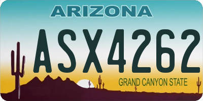 AZ license plate ASX4262