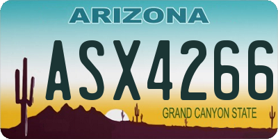 AZ license plate ASX4266