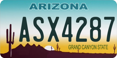 AZ license plate ASX4287