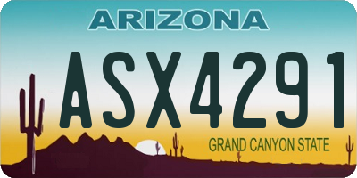 AZ license plate ASX4291