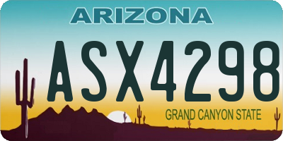 AZ license plate ASX4298