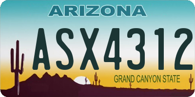 AZ license plate ASX4312